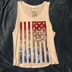 Pink size M - Red, White, & Blue Flag Tank Top